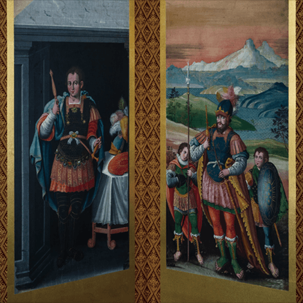 泰西王侯図屏風（イエズス会セミナリヨ画学舎）