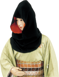 隠元頭巾とよばれるお高祖頭巾（袖頭巾）（画像提供：風俗博物館）